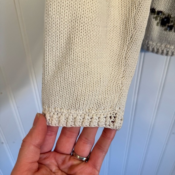 Vintage Alfred Dunner Womens Cream Embroidered Button Cardigan Size Petite Small - Picture 7 of 16